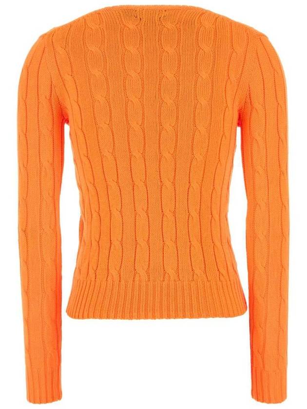 Embroidered Logo Pony Cable Knit Top Orange - POLO RALPH LAUREN - BALAAN 3