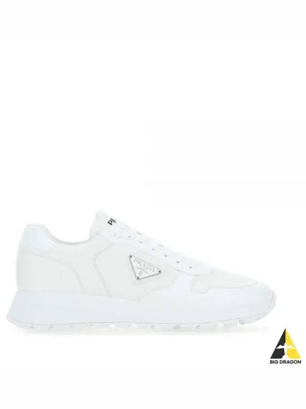 Prax 01 Re-Nylon Brushed Leather Low-Top Sneakers White - PRADA - BALAAN 2