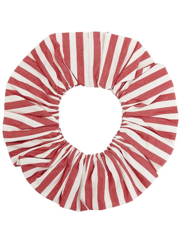 Stripe Cotton Scrunchie Red Fabric - GANNI - BALAAN 3