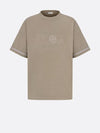 Oversized Fit Cotton Jersey Short Sleeve T-Shirt Brown - DIOR - BALAAN 1