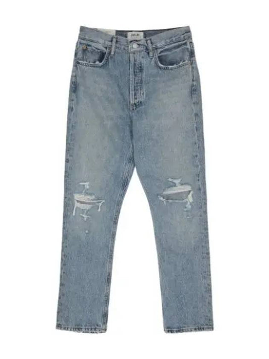 A Goldie Riley Cropped Straight Denim Pants Blue Jeans - AGOLDE - BALAAN 1