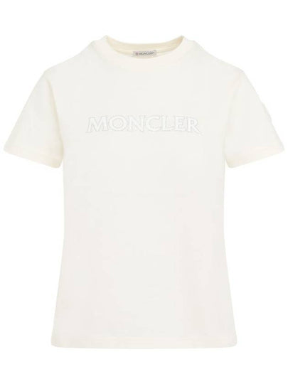 Rhinestone Logo Short Sleeve T Shirt White - MONCLER - BALAAN 2