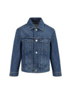 Paris Logo Patch Flap Pocket Cotton Denim Jacket Blue - AMI - BALAAN 2