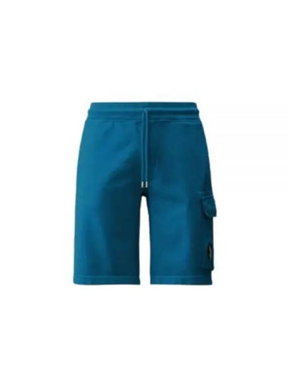 Men's Diagonal Cotton Track Shorts Blue - CP COMPANY - BALAAN 2