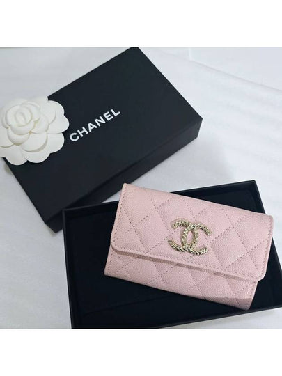 24K card wallet season caviar pink snap gold plated - CHANEL - BALAAN 2