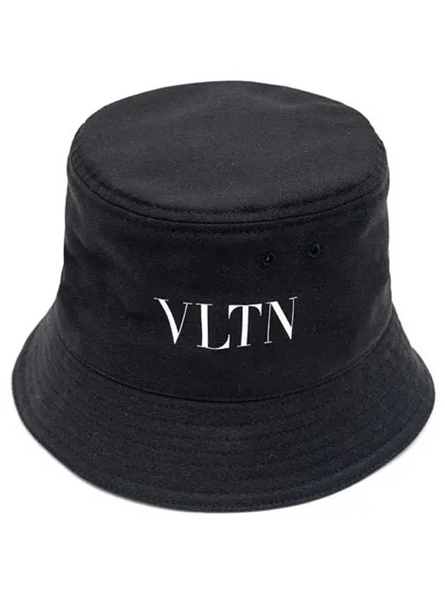 Logo Cotton Bucket Hat Black - VALENTINO - BALAAN 3