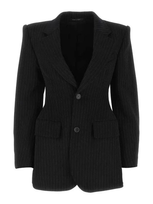 Women's Hourglass Single Wool Jacket Black - BALENCIAGA - BALAAN 1