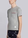 Men's Medium Weight Jersey Tipped Pocket Crewneck Short Sleeve T-Shirt Light Grey - THOM BROWNE - BALAAN 4