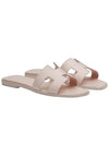 Women's Oran Sandals Calfskin Ivory Pink - HERMES - BALAAN 1