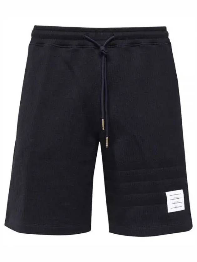 Seersucker Loopback 4-Bar Sweat Shorts Navy - THOM BROWNE - BALAAN 2