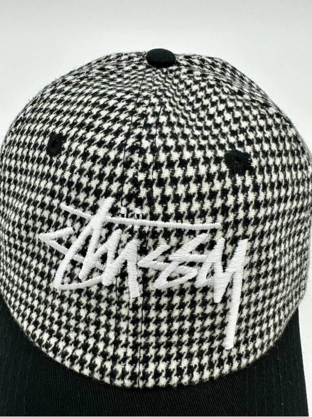 AU Australia HOUNDSTOOTH Low Pro Cap ST7235002 Black ONE SIZE - STUSSY - BALAAN 6