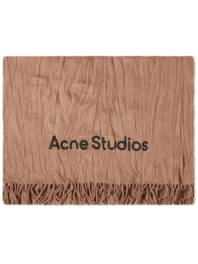 Studios Crinkle Wool Scarf Brown - ACNE STUDIOS - BALAAN.