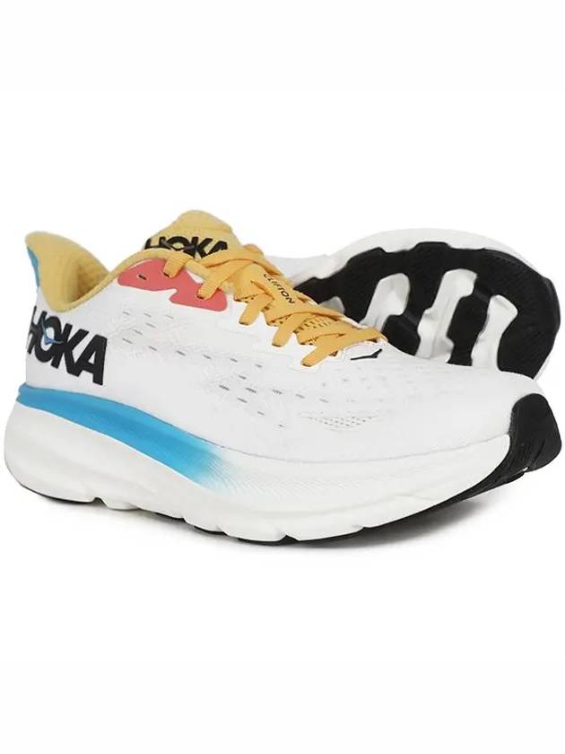 Clifton 9 Wide Low Top Sneakers Blanc De Blanc - HOKA ONE ONE - BALAAN 3