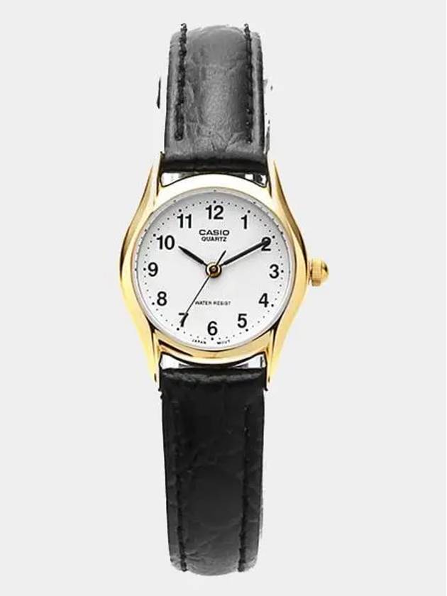 analog leather watch black white - CASIO - BALAAN 6