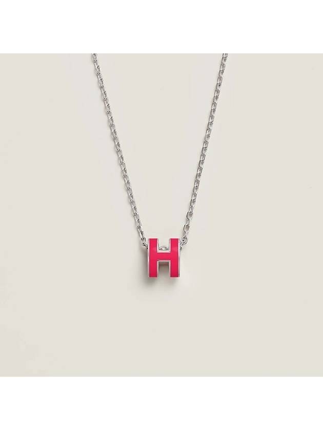 Mini Pop H Pendant Necklace Silver - HERMES - BALAAN 2