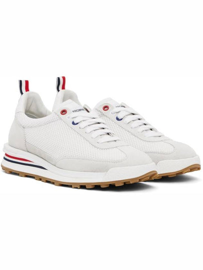 Fine Kid Suede Tech Runner White - THOM BROWNE - BALAAN 2