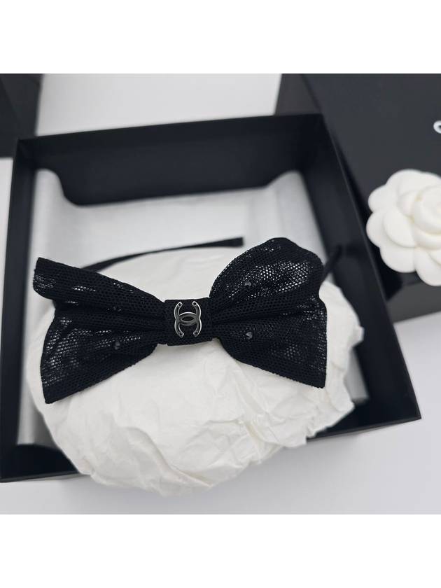 CC logo ribbon headband hairband black AAA226 - CHANEL - BALAAN 5