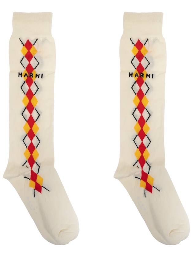 Marni Socks With Logo, Women's, Cream - MARNI - BALAAN 5