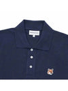 Fox Head Patch Cotton Polo Shirt Blue - MAISON KITSUNE - BALAAN 4