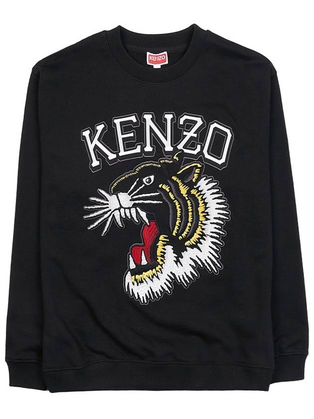 Tiger Varsity Print Cotton Sweatshirt Black - KENZO - BALAAN 10