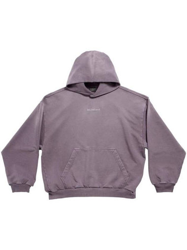 Embroidered Logo Hoodie Purple - BALENCIAGA - BALAAN 1