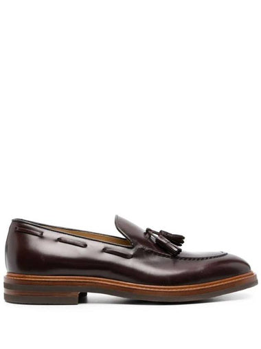 Tassel Detail Leather Loafers Brown - BRUNELLO CUCINELLI - BALAAN 1