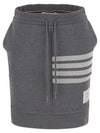 Double Face 4 Bar Knit Mini A Line Skirt Grey - THOM BROWNE - BALAAN 2