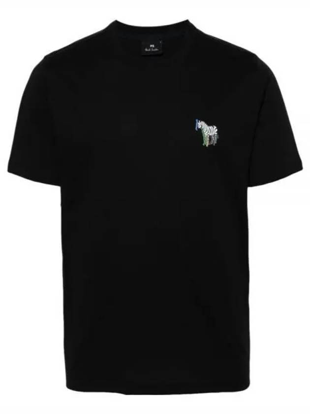 Zebra Print Cotton Short Sleeve T-Shirt Black - PAUL SMITH - BALAAN 2