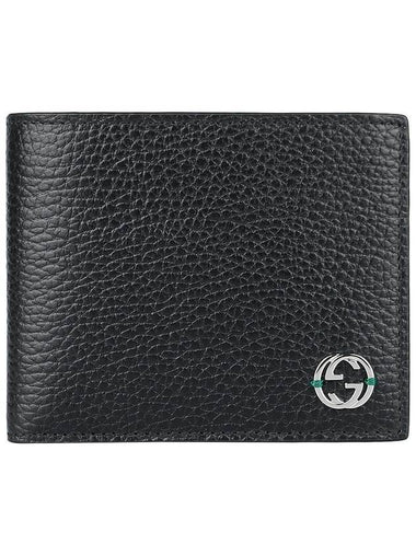 GG Interlocking Two Tone Half Wallet Black - GUCCI - BALAAN 1