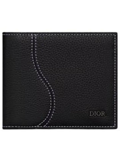 Saddle Grained Calfskin Leather Cald Wallet Black - DIOR - BALAAN 2