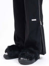 Black Proton Fur Slide Slippers R004 S141 - C2H4 - BALAAN 5