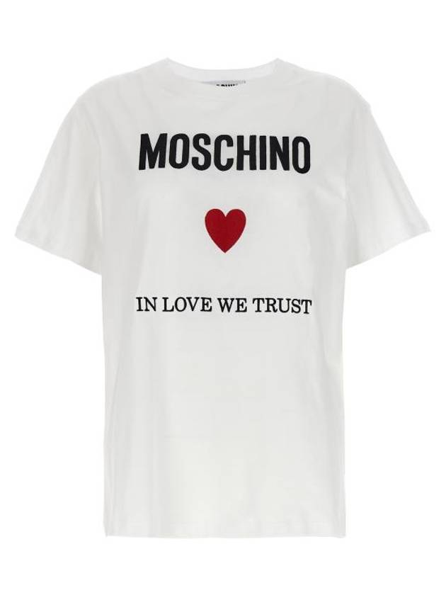 Short Sleeve T-Shirt J070305412001 White - MOSCHINO - BALAAN 1