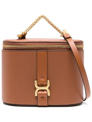 Marcie Vanity Mini Chain Grained Leather Cross Bag Brown - CHLOE - BALAAN 1