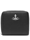 Logo Plaque Zip-Up Half Wallet Black - VIVIENNE WESTWOOD - BALAAN 2