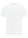 Men's Chase Mini Embroid Logo Short Sleeve T-Shirt White - CARHARTT WIP - BALAAN 2