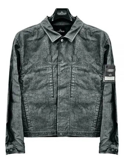 Shadow Project Cotton Hemp Plated TC Trucker Jacket Black - STONE ISLAND - BALAAN 2