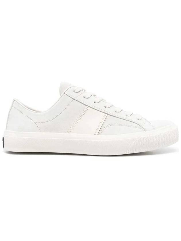 Logo Detail Suede Low Top Sneakers White Beige - TOM FORD - BALAAN 1