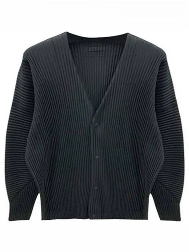 Homme pleated basic gusset cardigan black men s jacket 271028 - ISSEY MIYAKE - BALAAN 1