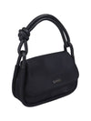 Women's KNOT Logo Gold Patch Flap Over Tote Bag Black - GANNI - BALAAN 4