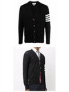 Men's Sustainable Classic Diagonal Wool Cardigan Black - THOM BROWNE - BALAAN 5