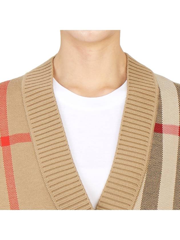 Check Technical Wool Jacquard Cardigan Archive Beige - BURBERRY - BALAAN 7