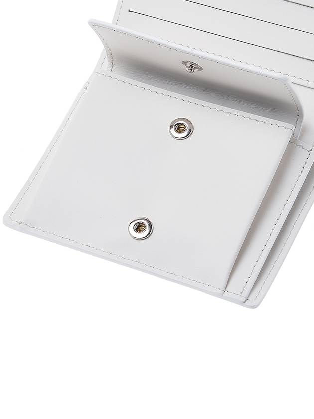 Stitch Logo Compact Bifold Half Wallet White - MAISON MARGIELA - BALAAN 8