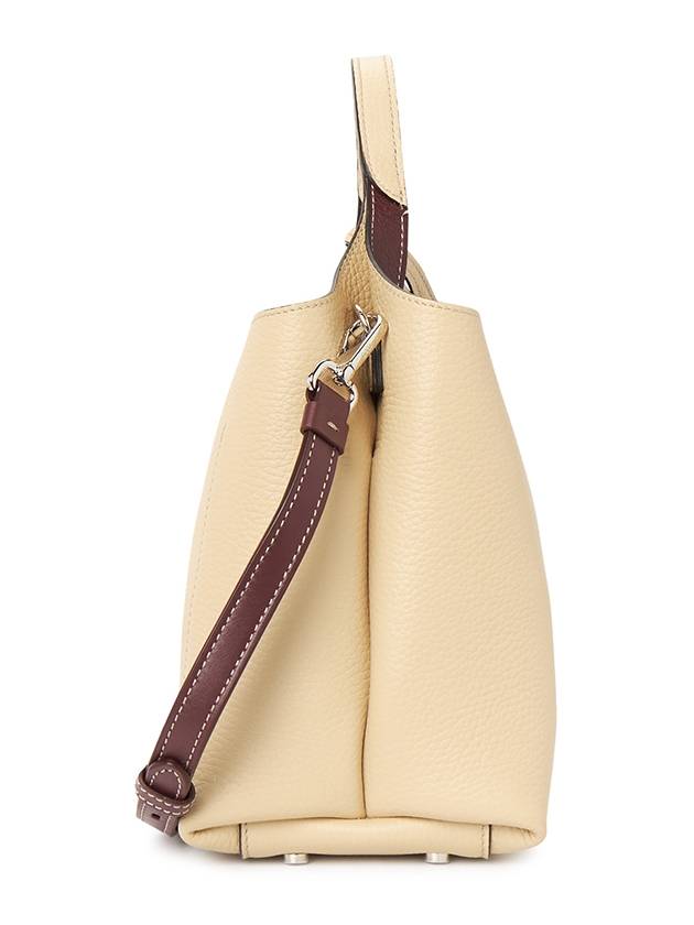 Logo Mini Leather Tote Bag Beige - TOD'S - BALAAN 3