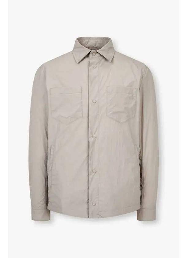 Men s Snap Button Nylon Shirt Jacket Beige - HERNO - BALAAN 1