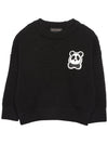 Panda 2312010399 BLACK Kids Knit Sweater Relaxed Fit - MINI RODINI - BALAAN 1