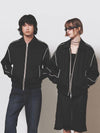 Wool Piping Collar Zip-Up Jacket Black - NUAKLE - BALAAN 2