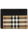 Vintage Check Money Clip Card Wallet Beige - BURBERRY - BALAAN 1