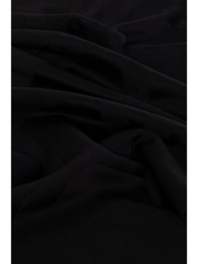 Cassandra Monogram Wool Jacquard Scarf Black - SAINT LAURENT - BALAAN 4