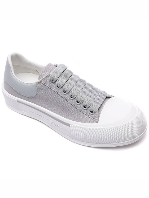 Deck Lace-Up Plimsoll Cool Low-Top Sneakers Grey - ALEXANDER MCQUEEN - BALAAN 4