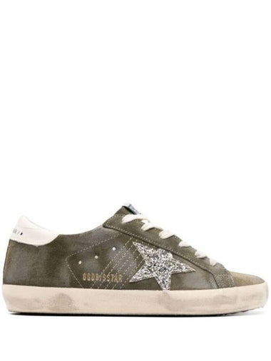 Superstar Suede Low Top Sneakers Olive Night Cream - GOLDEN GOOSE - BALAAN 1